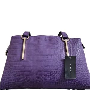 NWT Alfani Moiira Dome Satchel Plum Croc